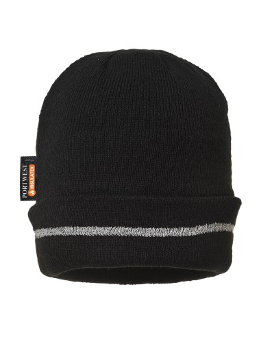 GORRO DE PUNTO CON ADORNO REFLECTANTE Y FORRO NEGRO